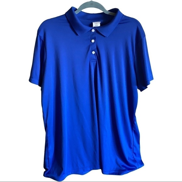 Hanes Polo Shirt Plus Size 3X Cool DRI Golf Performance Polo Royal Blue - Picture 6 of 7